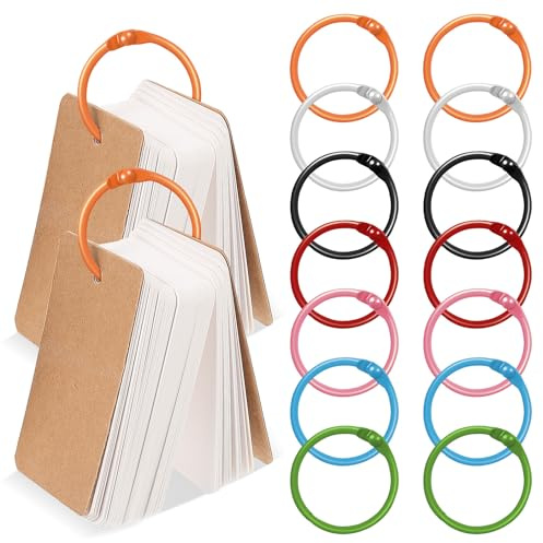 VILLCASE Binderinge Metall 3.00 Cm 70 Stück Bunte Karteikartenringe Schlüsselanhänger Lose Blätter Bürobedarf Vielseitige Buchbinderinge Für Organisation Und Bastelprojekte