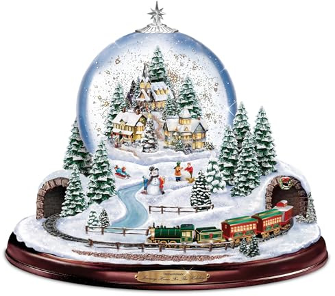 The Bradford Exchange Thomas Kinkade Village Snowglobe: Lights, Music and Motion