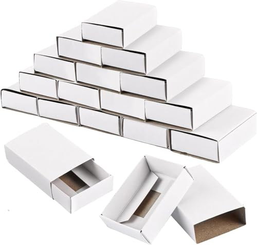 QYDMIN 200 st tomma matchlådor, 5 x 3,5 x 1,5 cm, vit presentask, presentförpackning för gör-det-själv-hantverk, förpackning, presenter, målning, smycken, snacks (montering