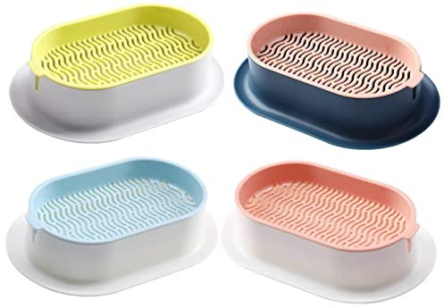 KONTONTY Macetas Hidropónicas para Hierba Gatera 4 Piezas Sin Tierra, Jardineras Domésticas De Plástico, Colores -, y -, Cultivo Cómodo para Gatos Interiores