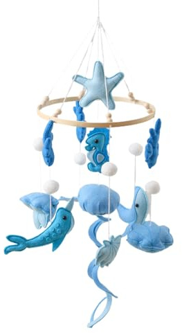 Culla mobile per bambini | Campana lenitiva per lettino | Campana rilassante a tema marino da appendere per decorare il soffitto ragazzi ragazze oggetti di scena per foto neo genitori cameretta