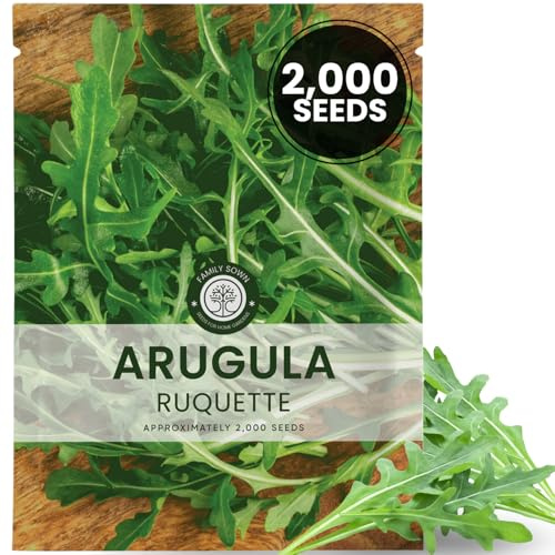 Arugula Ruquette – 2,000 Premium Seeds for Planting – Peppery, Fast-Growing Heirloom Greens for the 2026 Season – 5 Gram Pouch