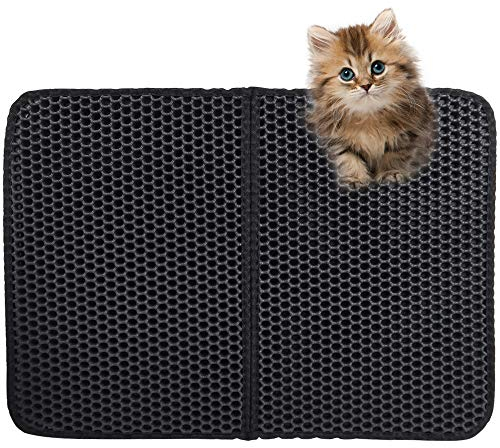Estera de Arena para Gatos，Alfombra de arena para gatos Impermeable cat litter mat Arenero gatos grande plegable，con Diseño de panal de doble capa
