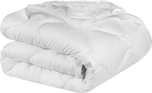 SuperKissen24. Légère Couette en Microfibre Matelassée 160x200 cm - Couette 4 Saisons - Lavable en Machine, Hypoallergenique - Oeko-TEX Standard 100 - Good Sleep Blanc