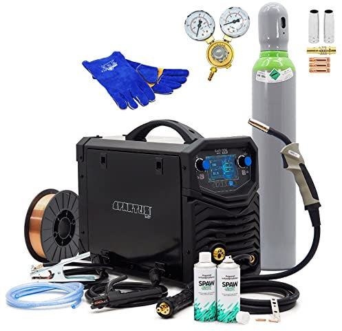 Set #1 Spartus™ EasyMIG 225 sinergia LCD MIG/MAG 220 Amp Synergia LCD Inverter WIG saldatrice 5-15 kg filo