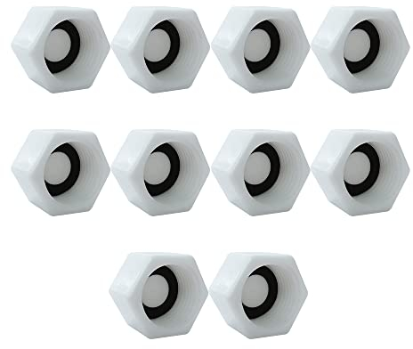 HLIWS 10 Pcs 1/2-inch BSP Threaded Blanking Cap,Drain Cap Seal,Appliance Trap Blanking Cap with Gasket,for Water Pipe,Washing Machine,etc(Female Thread)