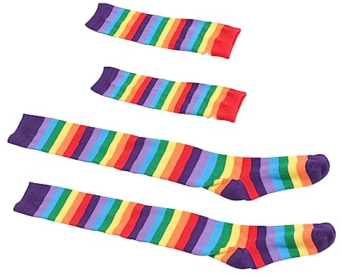 CHILDWEET Rainbow Stripes Armvärmare För Färgglada Fingerlösa Handledsvärmare Med Hög Elasticitet Och Anti-slip Design För Olika Tillfällen Och Stilar