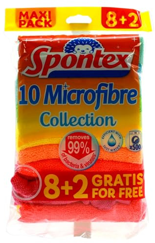 Spontex Microfibre Colletion Reinigungstücher 10 Stück, 10er Pack (10 x 10 Stück)