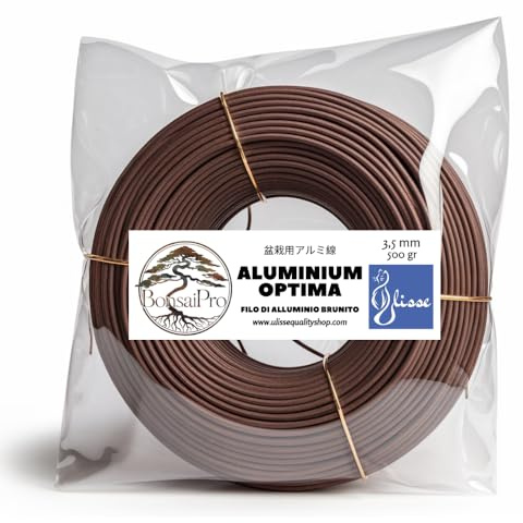 ULISSE® BonsaiPro Aluminium Optima - Filo per Bonsai Brunito - Modellabile e Resistente - Vari Diametri - 500g - per Modellare e Correggere la Forma dei Rami - Attrezzi Bonsai Professionali (3,5 mm)