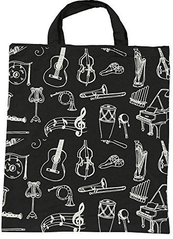 Bolsa de algodón para la compra de la marca Punk, para mujeres, con diseño de clave de sol o estampado de instrumentos musicales, de 36 x 41 cm