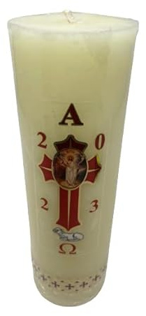 10x3Cirio Pascual 1K Semana Santa, Easter Lent Paschal Candle. Alpha & Omega Sticker Decoration