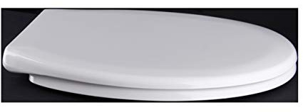 Grünblatt WC Sitz Comfort Design Toilettendeckel oval Klodeckel mit Quick-Release-Funktion und Geräuschlose Absenkautomatik, Hochwertige Antibakterielle Duroplast (Weiß)