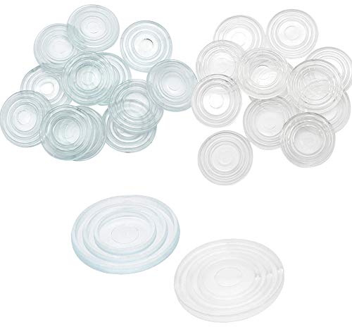 Baven 60 Pcs Möbel Puffer Glastischplatte Stoßstangen Saugnäpfe für Glasplatten Elastikpuffer Transparent Gummi Anti-Rutsch-Pads für Glasmöbel, Couchtisch, Mahagonimöbel (24 * 3mm)