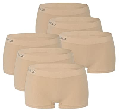 ORIGINAL BASICS 3/6-pack damboxershorts, bomull, trosor, sömlös, basic, komfort (modell: Urbania), 6-pack (beige), S
