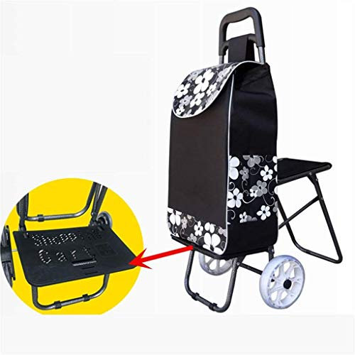 YGCBL Multifunktionale Aufbewahrungswagen, Reise Ältere Treppensteigen Wagen Supermarkt Zu Kaufen Lebensmittel Mit Sitz Beakristall Einzelnen Rad Lever Auto Trolley Aufbewahrung Hand Trucks, # 1,#5