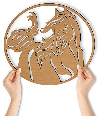 Namofactur Pferdefreunde-Wandschild Pferd aus Holz für Tür und Wand | Mit Klebepunkten zur Befestigung geliefert und in Deutschland gefertigt – Deko für Kinder, Babys und Erwachsene