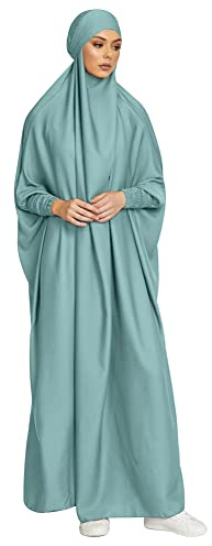OBEEII Damen Hijab Muslimisch Kleid Einfarbig Dubai Islamische Türkisches Katfan Muslimische Robe