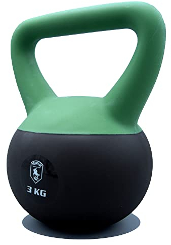 Team-CAC Soft Kettlebell Foxtrott 3 Kg Gewicht - weiche Kugelhantel - Schwunghantel - Hantel - Kugelgewicht - Fitness Hantel - minimiert Verletzungsrisiko - Schont den Boden