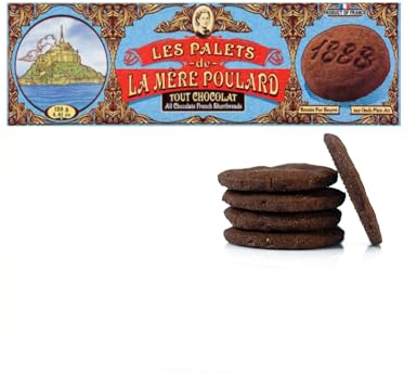 La Mère Poulard® 1888 | Biscotti al Puro Burro Salato & Cioccolato | Biscotti Burro Tradizionali | Frollini al Burro e Cioccolato - 1 x 125 Gr