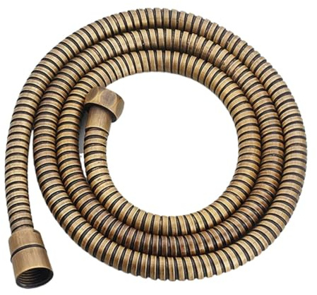 Flexibler Brauseschlauch aus antikem Messing, Edelstahl, lang, für Badezimmer, Dusche, Wasserschlauch, Verlängerung, Sanitärrohr, Ziehröhr (Größe: 80 cm)