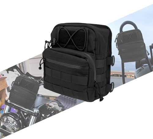 HCmotorku Motorrad Werkzeug Rolle Motorrad Satteltasche Satteltaschen Sissy Bar Tasche Lenker Vorderradgabel Aufbewahrungstasche Universal Fit für Harley Touring Softail Dyna Sportster Yamaha Suzuki