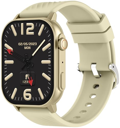 Smartwatch mit Telefonfunktion 2.04 AMOLED Voll Touchscreen Fitnessuhr Damen Herren Pulsuhr Blutdruckmesser Schlaf Monitor Schrittzähler Aktivitäts-Tracker Smart Watch für Android iOS