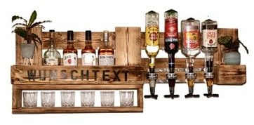 Whiskyregal Wandbar Whiskeyregal rustikal Getränkespender Schnaps Gin Whiskey Whisky Palettenmöbel Schnapsregal Weinbar Wandregal Weinregal