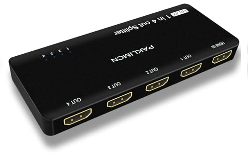 4K 60Hz HDMI-splitter 1x4, 1 i 4 ut HDMI-duplikator/omkopplare, 4Kx2K 30Hz 4:4:4 och 60Hz 4:2:0, HDR kompatibel med Fire Stick, PS5, Xbox Series X, PC, hemmabio, inte en omkopplare (4K 1 in4 ut)