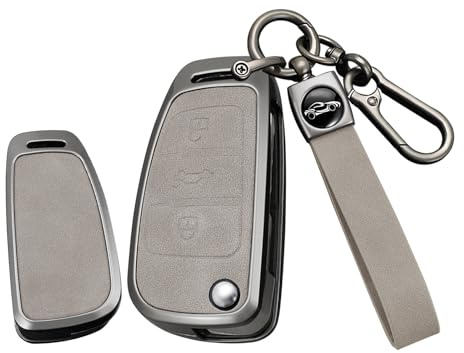 TECART Klappschlüssel Autoschlüssel Hülle Cover Passt für Audi A3 A1 S1 S3 RS3 A4 RS4 A6 S6 A8 TT Q3 Q7 TTRS Schutzhülle Schlüsselcover Zubehör Auto Schlüssel Schlüsselanhänger 3 Tasten Grau A