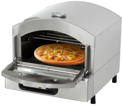 Horno de pizza eléctrico de sobremesa comercial, máquina para hacer pizza de encimera, vidrio visible engrosado, ajuste de temperatura de 0 a 350 °C, para fiestas en el hogar o en restaurantes