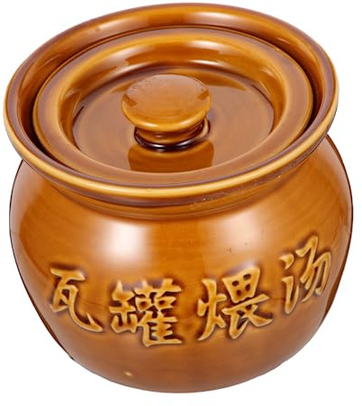 Zerodeko Olla de Barro de para Cocinar Sopa Cuenco Multiusos para Cocina Doméstica Resistente y Ecológico para Guisos y Regalos Prácticos