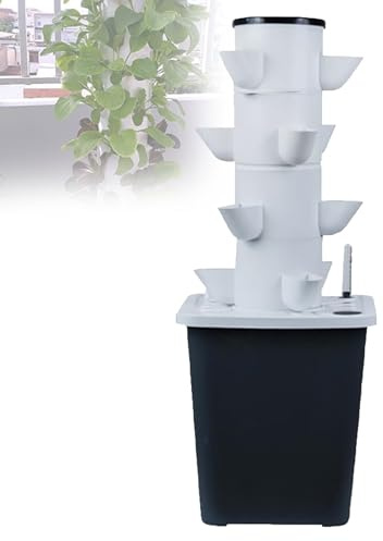 CHSUFBTY Sistema di Giardino Idroponico Coltivazione di Frutta e Verdura Senza Terra Adatto for Uso Interno/Esterno Fragole, Pomodori, Lattuga, Erbe Aromatiche(20holes)