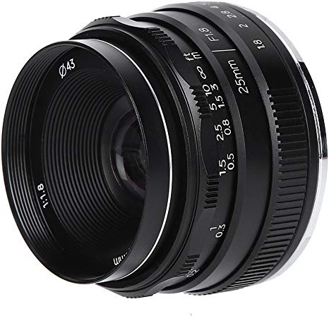 KIMISS Obiettivo Grandangolare da 25 Mm F1.8 per Fotocamere M4/3 - Ampia Apertura per Ritratti Straordinari e Splendidi Bokeh