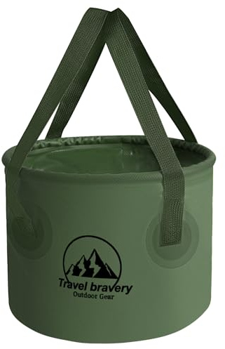 10L Faltbarer Eimer Outdoor,Angeln Faltschüssel,Abwaschschüssel Camping,Zusammenklappbarer Wassereimer Faltschüssel Wasserbehälter für Draußen Angeln Sandkasten Reisen Camping (Grün)