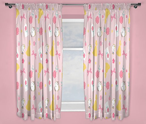 Disney Princess Vorhänge - perfekt für jedes Kinderzimmer - 137,2 cm Größe, Microfaser, Microfaser, Rose, 22.01 x 3.61 x 27.51 cm