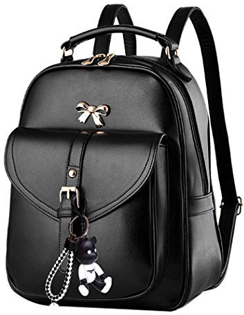 AINUOEY Mujer Bolsos Mochila Casual Bandolera Marca Mediano Antirrobo Italianos PU Cuero 76605 1 piezas Fekete V01