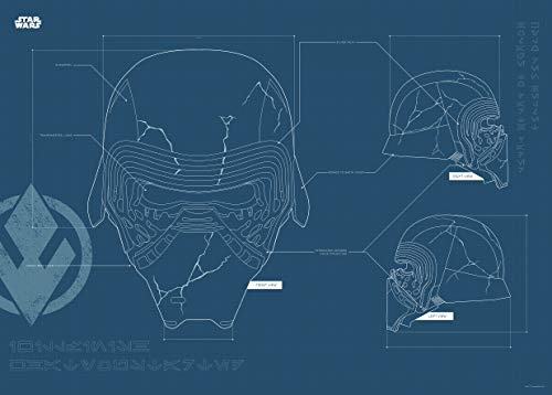 Komar Wandbild | Star Wars EP9 Blueprint Kylo Helmet | Kinderzimmer, Jugendzimmer, Dekoration, Kunstdruck | ohne Rahmen | WB177-70x50 | Größe: 70 x 50 cm (Breite x Höhe)