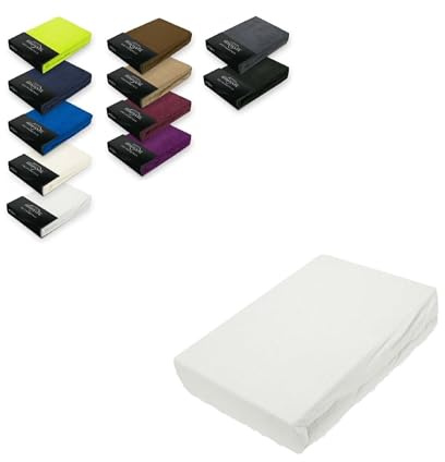 EXKLUSIV HEIMTEXTIL Sábana bajera ajustable de rizo, 120 x 200 cm, color blanco