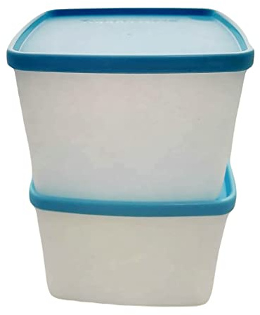 Tupperware SET (2) Gefrier-Behälter 800 ml weiß hellblau blau Gefrierbehälter Behälter Polarstern