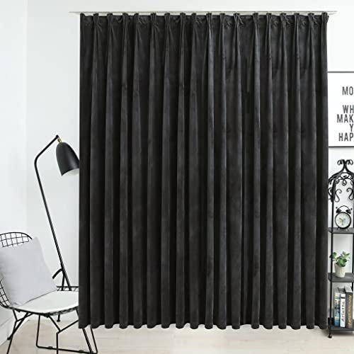 SKM Verdunkelungsvorhang mit Haken Samt Anthrazit 290 x 245 cm, Weight: 2.55 kg, 134503