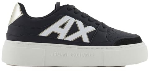 Armani Exchange dam kurt, färgkontrast, Chunky Sole sneakers, Svart Pale, 40 EU