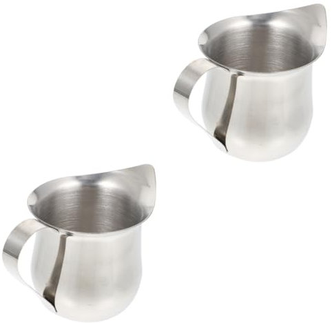 Uonlytech 2pièces Tasse à Lait Acier Inoxydable Pot à Sauce Pour Café Sirop Et Jus Pour Amateurs De Thé Café