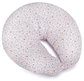 Ceba Baby® Stillkissen - Schwangerschaftskissen - 100% Baumwolle - Lagerungskissen für Babys - Babynest - ergonomisches Stillhörnchen, Nackenhörnchen - 150 cm - Öko-Tex Standard - Vergissmeinnicht