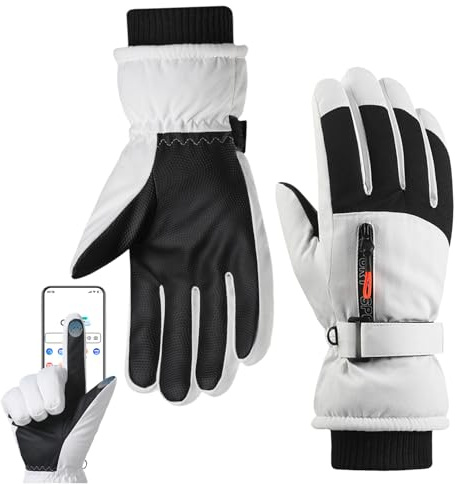 Yiohejy Guantes de esquí para Hombre, Resistentes al Viento, Impermeables, Guantes de Snowboard para Mujer, para Deportes, Snowboard, Ciclismo, Trabajo al Aire Libre, Pala, Nieve, Hielo,