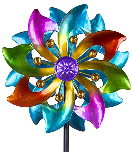 DREAMYSOUL Molinillo de Viento para Exteriores, Metal, 37 Pulgadas, cinético, Escultura, Arte para jardín, Patio, césped, decoración
