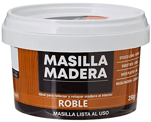 ACAN Tradineur - Stucco di riempimento per legno, pasta tappatelle, pronto all'uso, riparazione di fessurazioni, fori nei mobili, uso interno, qualità professionale (quercia, 250 g)