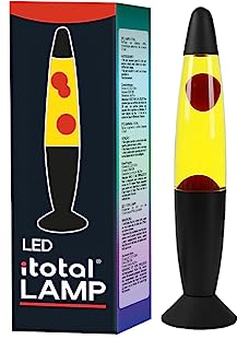 I-TOTAL® - Lampada lava LED con resistenza scalda cera, senza lampadina (ROSSA base nera, cera bianca)