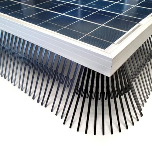 BIRDSTOP Fågelskyddsset, duvförsvar, solsystem – fågelskydd, duvskydd, solar – 20 meter, 12 cm höjd, 4 hörnstycken & fäste – duvskrämma, solcellsanläggning (12 cm höjd, 20 m längd)