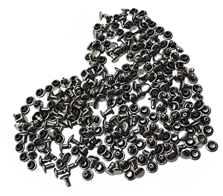 rockible 100 Stücke Metallnieten für DIY Projekte - 6x6mm, Schwarz
