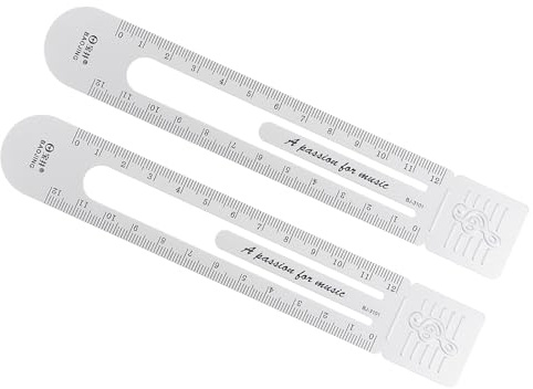 Kozelo 2 Stück Metrisches Lineal - [12cm] Aluminiumskalen auf beiden Seiten Metall Lesezeichen Clip Lineal Silberfarben für Messung Zeichnen, 1mm Mindestskala
